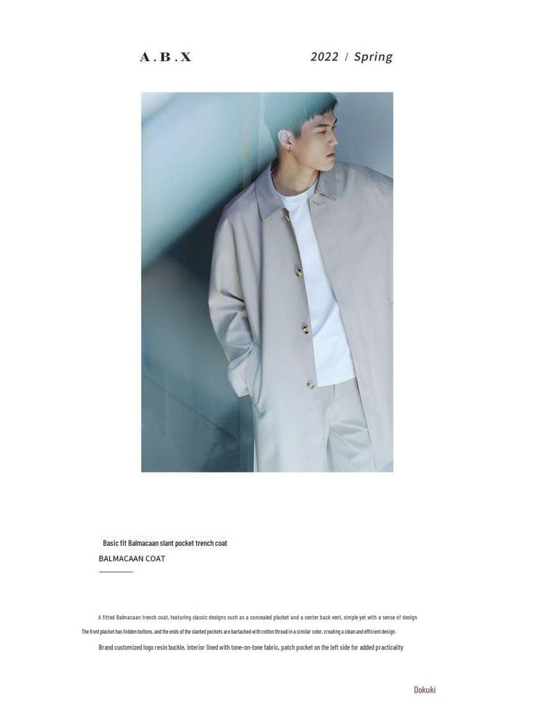 Men's Khaki Mid-Length Cityboy Trench Coat for Larger Sizes