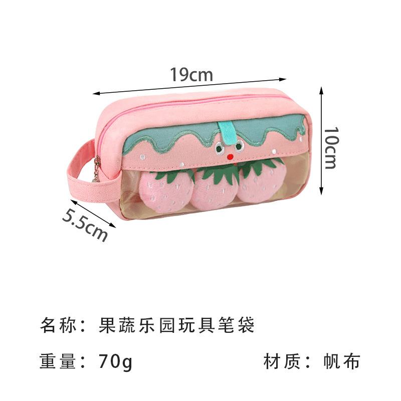 

Portable Transparent Makeup Bag Women Cosmetic Bag Travel Wash Bag Large Capacity Students pencil Case Cute Stationery Pouch