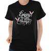 Enjoy The Little Things Inspirational Saying Womens Graphic Crewneck T Shirt Tee