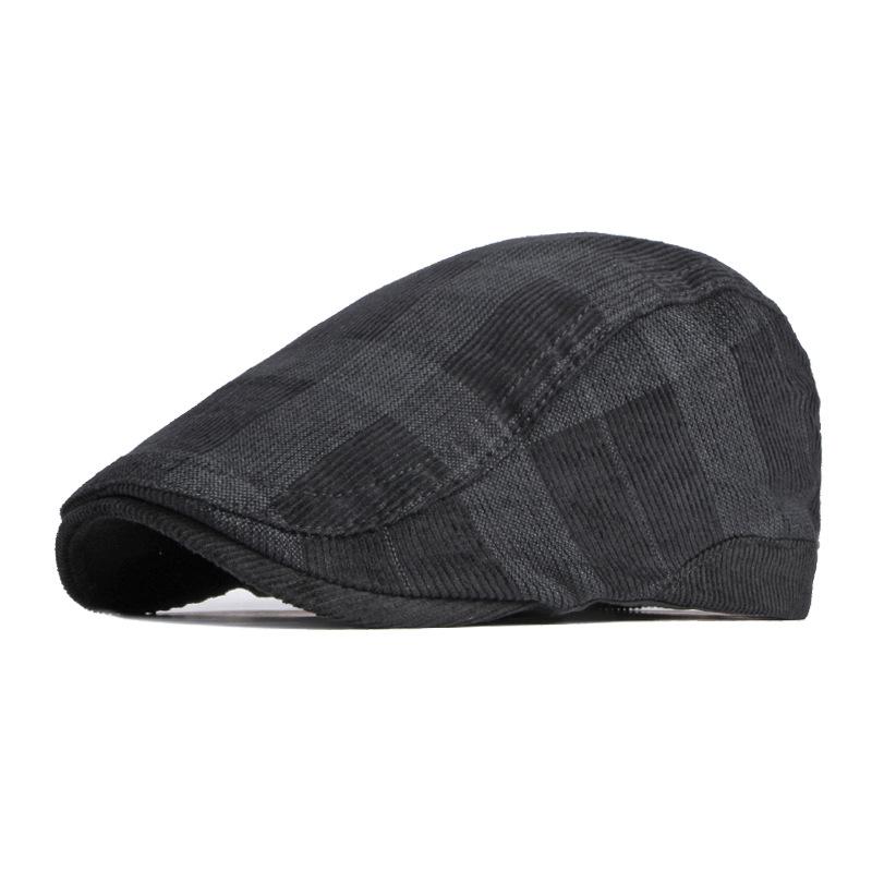 Vintage Beret Hat Men Cabbie Visor Women Corduroy Herringbone Peaked Ivy Cap Plaid Newsboy Flat Cap Duckbill Hat Bone Masculino