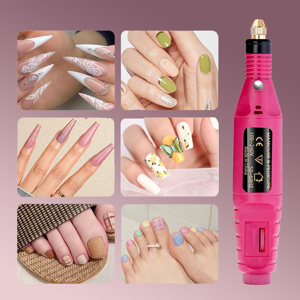 YIKOOLIN Acrylic Nail Drill Kit 20000 RPM Electric Nail File Portable Gel Remover with Drill Bits Nail Care Tools Set