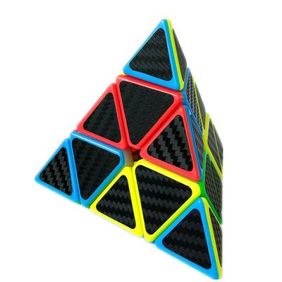 CUBE 3x3 Carbon Fiber Sticker 3layers Pyramid Magic Cube Puzzle Toy Children Kids Educational Gift Toy