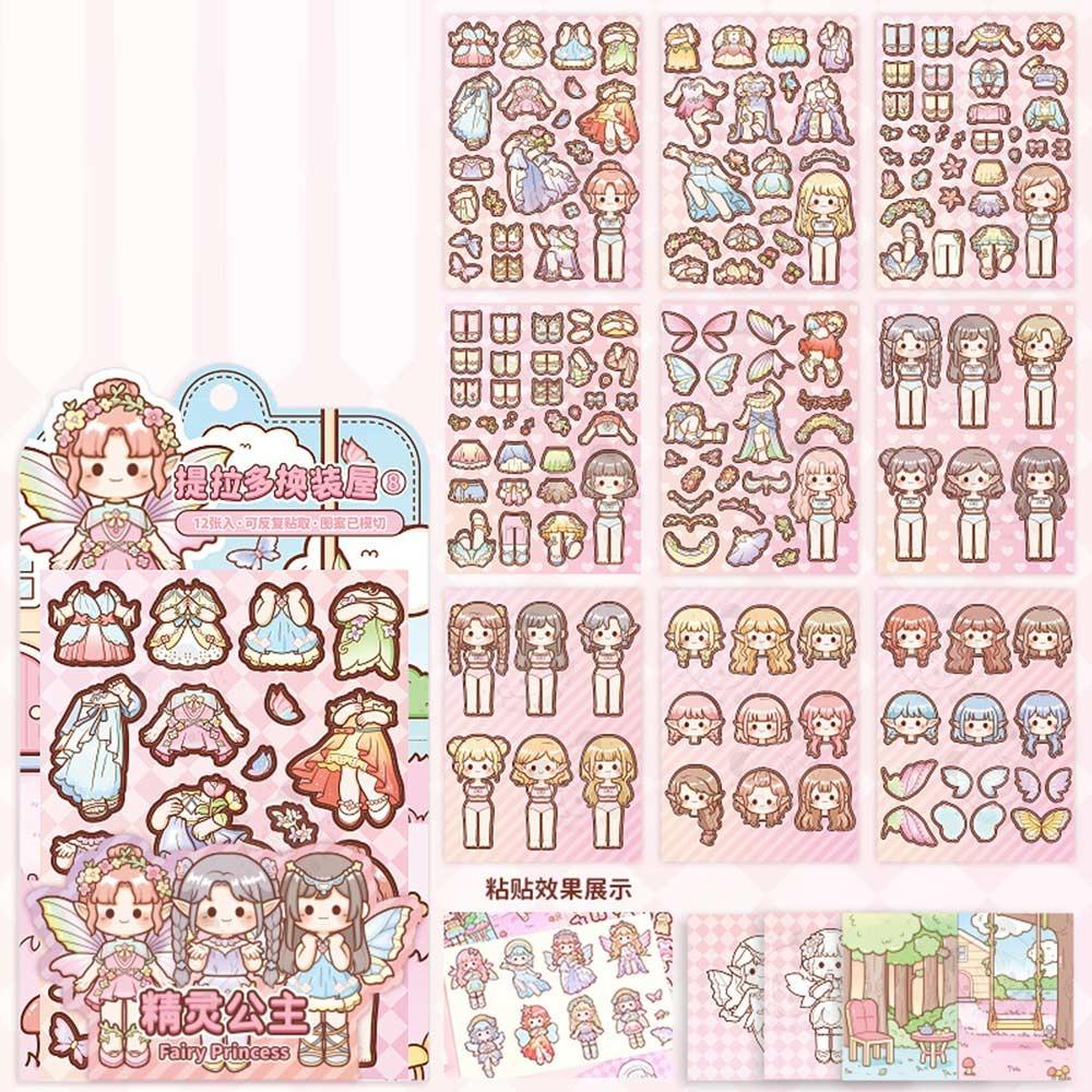 Papper Girls Dress Up Decorative Stickers Multicolor Handbook Stickers  for Kids