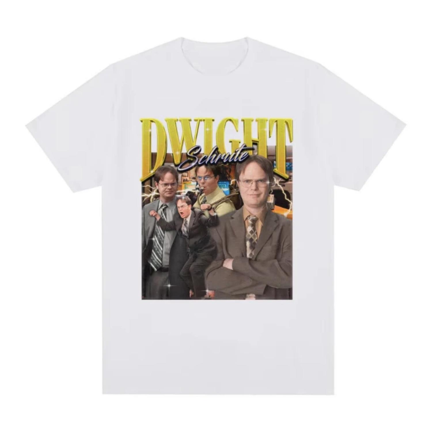 

Dwight Schrute Michael Scott Homage The Office T-shirt Tv Series T Shirt Men Women Cotton Casual Short Sleeve Oversized T-Shirts S чёрный