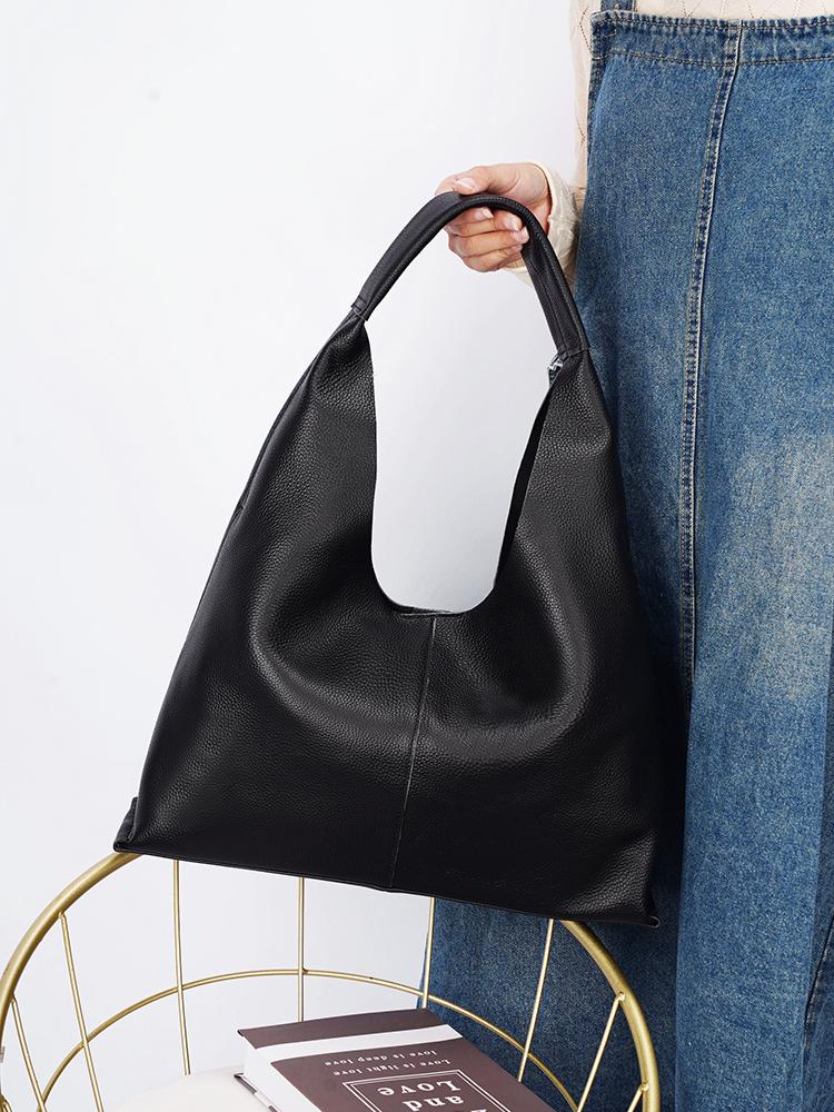 Soft Genuine Leather Women's Slouchy Tote Bag Large Capacity Zency