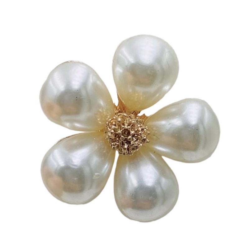 A52E Mini Butterfly or Flower Design Brooch Adornment Featuring Sparkling Pearls And Rhinestones Detailing For Outfits