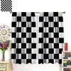 Racing Curtains for Teens Games Room Decor Black White Checkered Flag Art Printed Window Drapes for Kids Bedroom Living Room