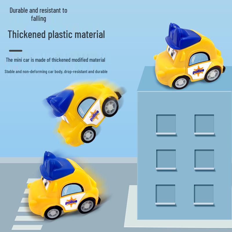 Versatile Pull-Back Cartoon Construction Vehicles - Cute Gashapon Cars for Kids' Birthdays