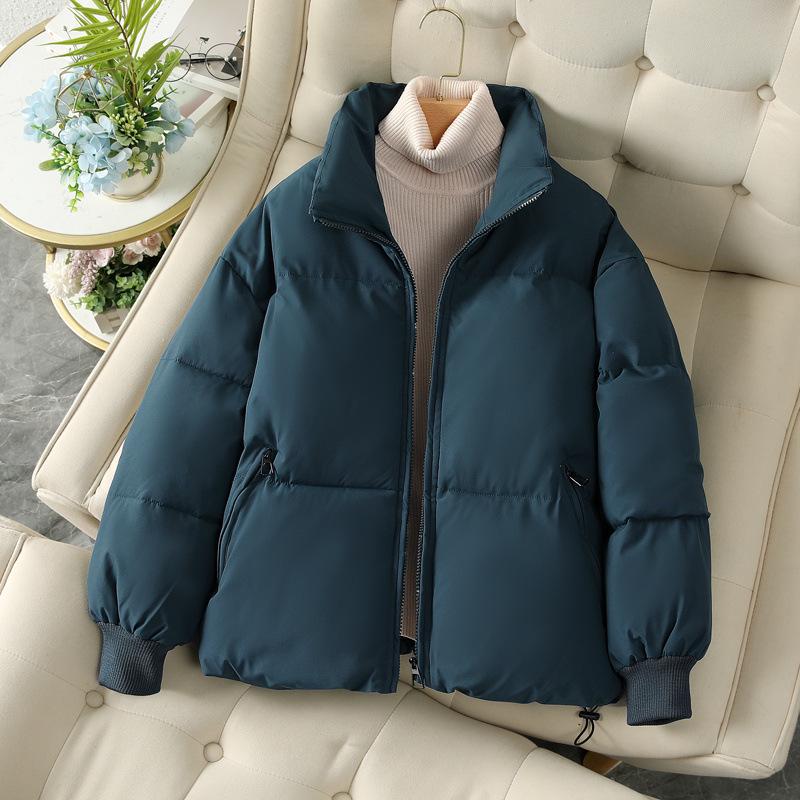 

Women s Short Down Cotton Jacket Winter 2025: Korean Style Petite Thickened Padded Coat M (under 110 lbs) павлин голубой