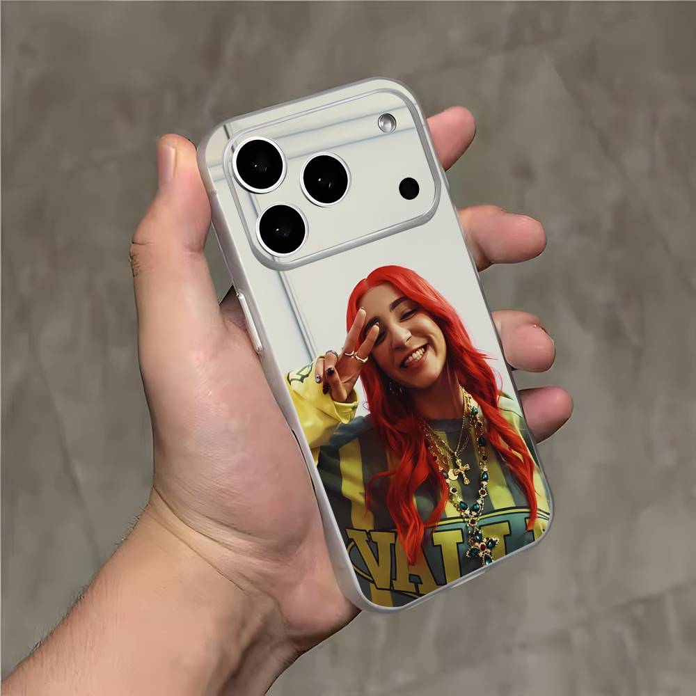 Singer D-De La R-Rose Hot For iPhone 17,16,15,14,13,12,Pro,Max,Plus,Mini Magnetic Wireless Charging Transparent White Phone Case