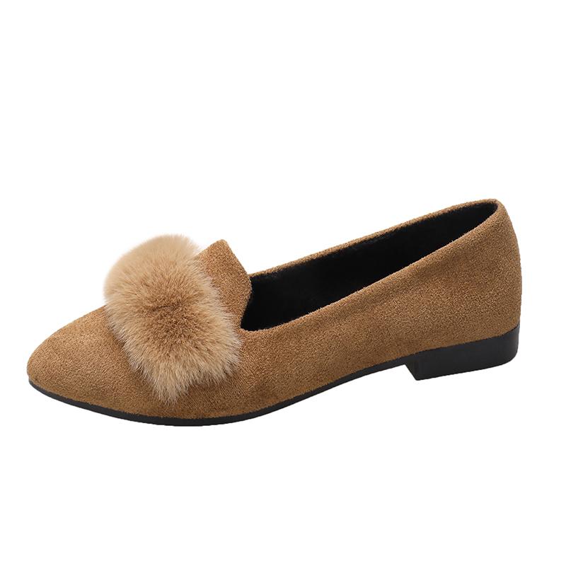 

Мода 2025 Новые женские балетки Пушистые Милые Туфли-лоферы для женщин Весенняя Повседневная Обувь Слипоны Обувь Мягкая Подошва Удобные 35