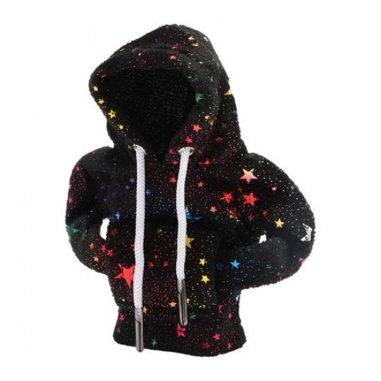 Universal Car Shift Knob Cover Reflective Stars Pattern Gearstick Hoodie Black