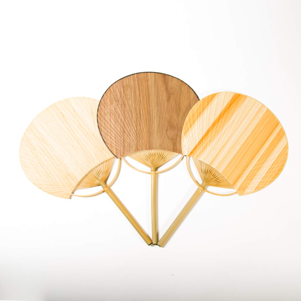 Mori no Kami Ultra-dünner Naturholz-Fächer, Eiche, Geradlinige Maserung