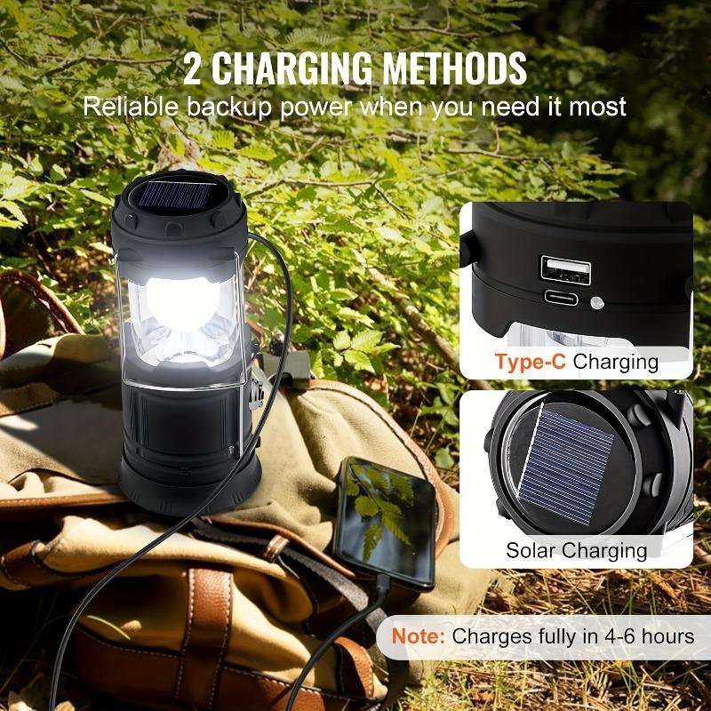 LED Solar Camping Light Portable Foldable Advanced Charging Camping Light Suitable for Hurricanes, Emergencies, Power Outages, Outdoor Activities