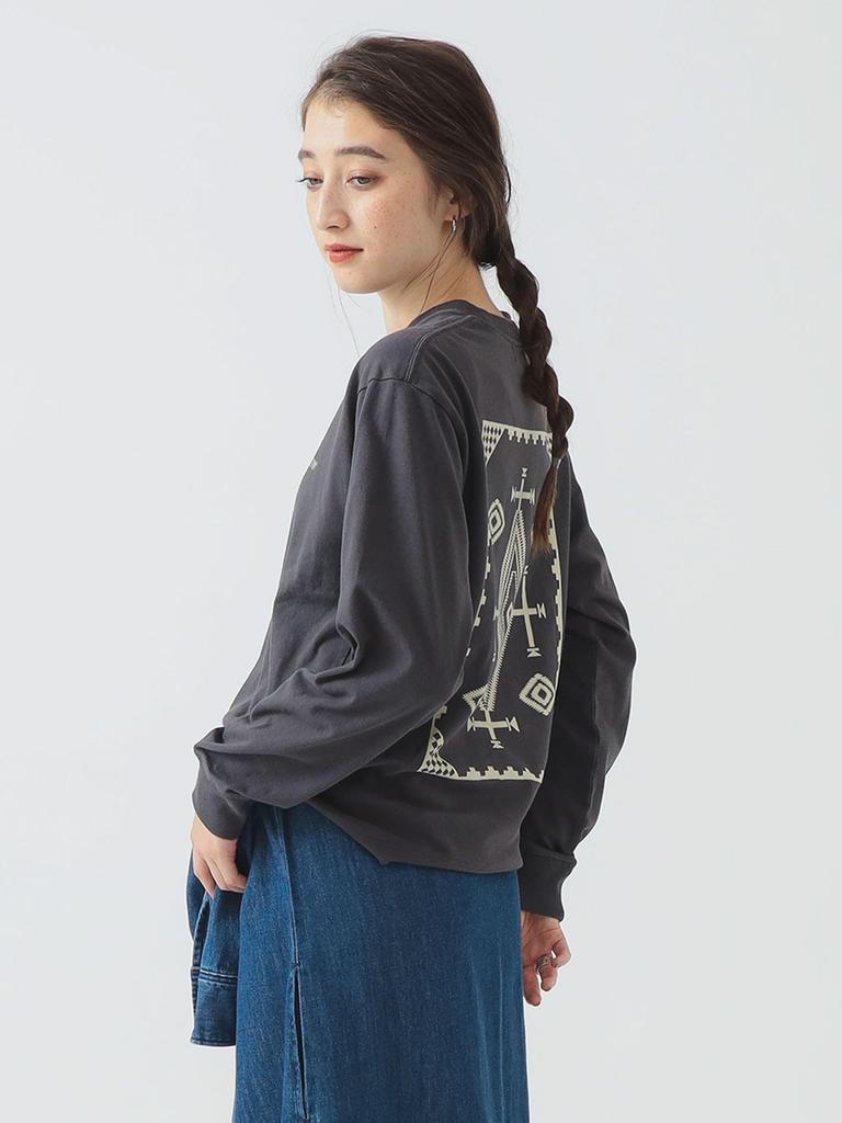 B.:MING LIFE STORE by BEAMS L/S TEE PENDLETON Back Print LS Tee 5475-1116 Damen SCHIEFERGRAU_LOS_OJOS S