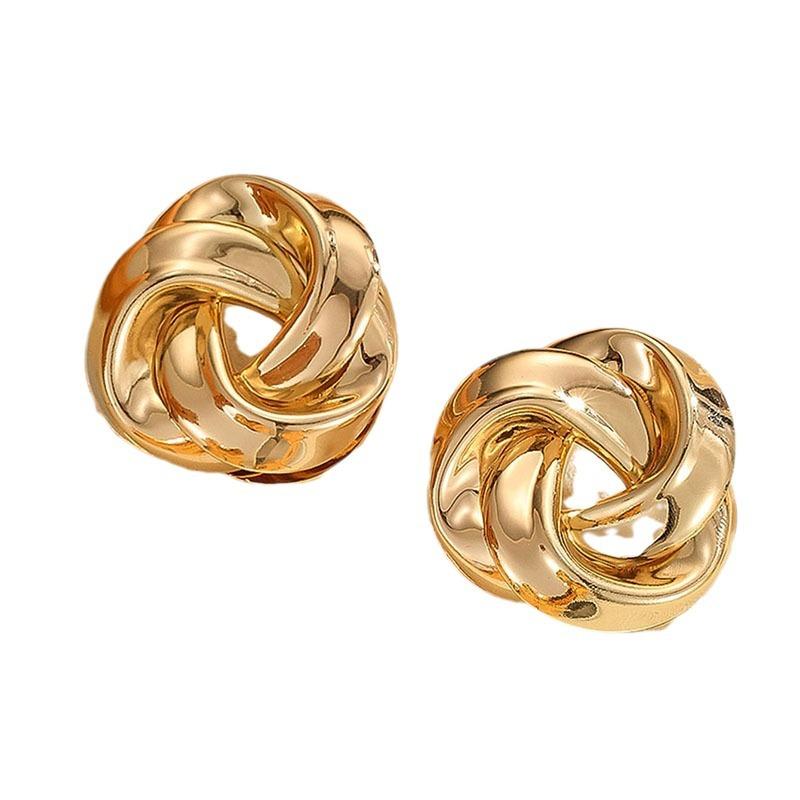 European and American style personalized fashion stud earrings simple winding exquisite earrings light luxury high sense women's earrings