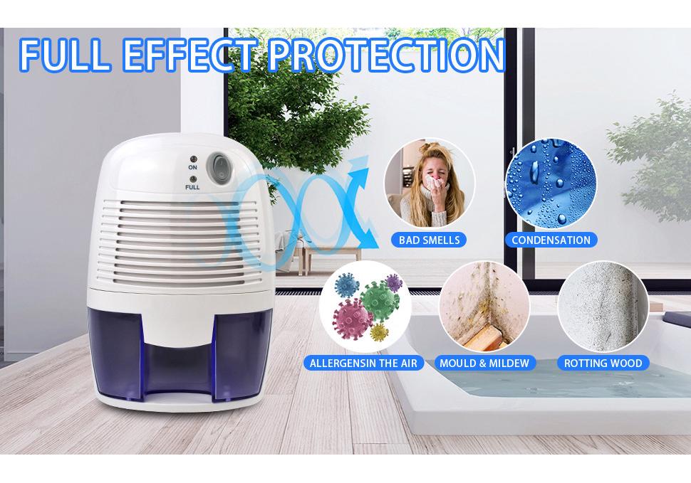 Mini USB-Powered Dehumidifier with 0.5L Tank for Home Use