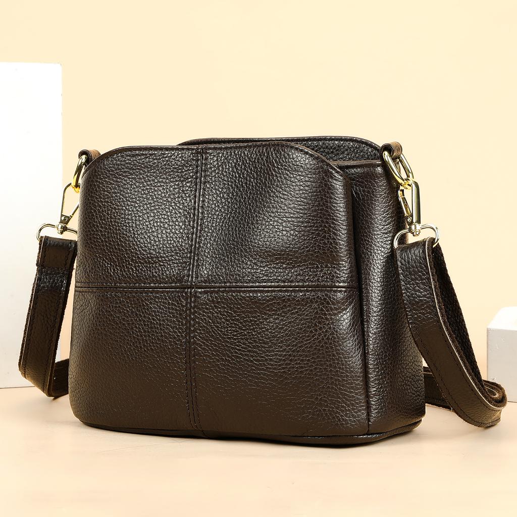 Hot Selling Genuine Leather Women's Crossbody Bag, Top Layer Cowhide Shoulder Bag, Women's Large Capacity, High-end, Versatile Shoulder Bag