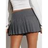 Silence Noise Sweet Cool Style Sexy Waist Tether Plaid Pleated Skirt Fashion Tape Skirt