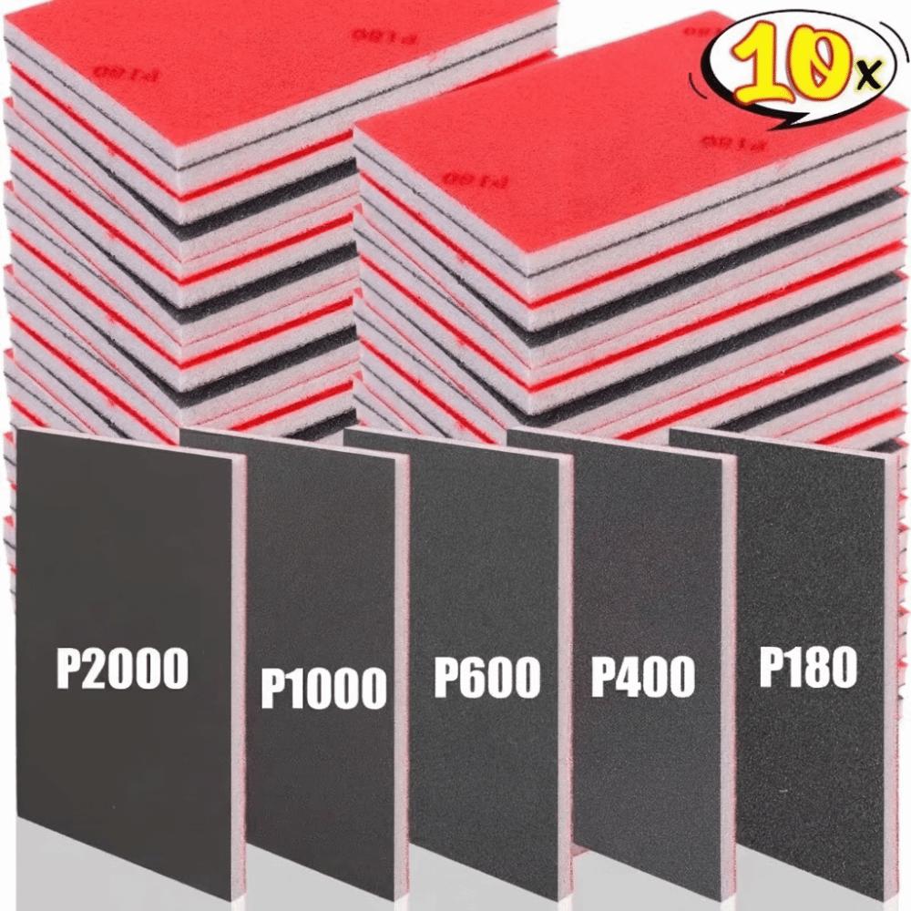 Multi-Purpose Wet Dry Sanding Sponge 75x100mm Grinding Sponge Pad For Wood Furniture
