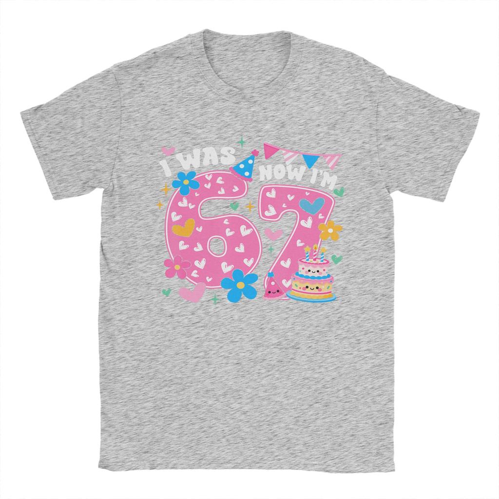 I was 6 Now Im 7 Six Seven Birthday TShirt Summer Cotton T Shirts For Unisex Fashion Design Tee Shirt Short Sleeves Y2K Clothing