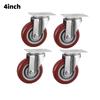 4Pcs 4 Inch/3inch Caster Wheel Heavy Universal 360° Swivel Silent Brake Wheels Caster Furniture Wear Platform Trolley Household