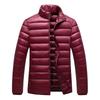 Men's Lightweight Down Jacket with Double Zipper and Stand Collar, 50% White Duck Down