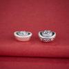 S999 Sterling Silver Chinese Ingots Spacer Beads 3D Fu Cai for DIY Bracelets & Necklaces.
