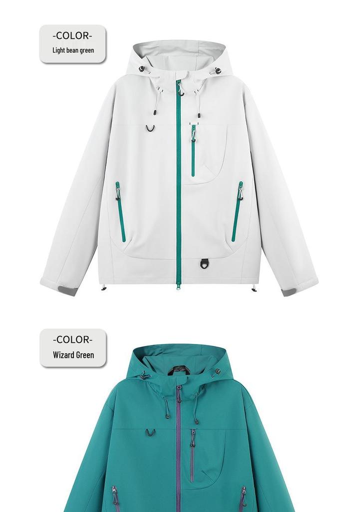 Unisex Pure Color Hooded Windproof Warm Jacket - Autumn/Winter Outerwear