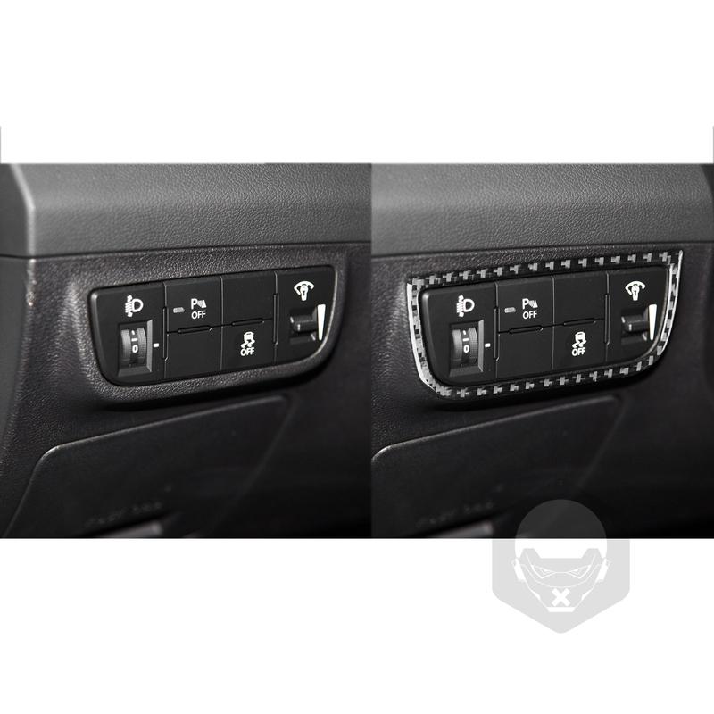 Carbon Fiber Headlight Switch Control Panel Cover Decorative Car Interior Accessories Sticker For Hyundai Veloster 2012-2017