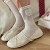 Women's Summer Thin Lace Cloth Label Boneless Sweet Lace Mid Tube Pile Socks