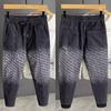 Vintage Men's Loose-fit Harem Jeans Youthful Summer Style Nine Point Hole Ripped Jeans Casual Scene Fashionable Trend