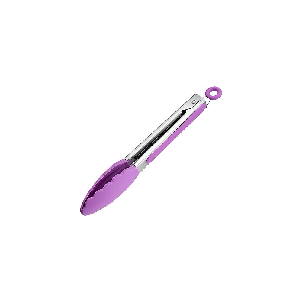 High-Temperature Resistant Silicone Kitchen Tongs - Non-Slip for Grilling, Baking, and Bread Handling.
