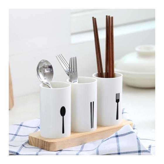Suteki Life Chopstick Holder, Draining Rack for Spoons, Forks, Knives - 3 Piece Set, Nordic Style Kitchen Storage