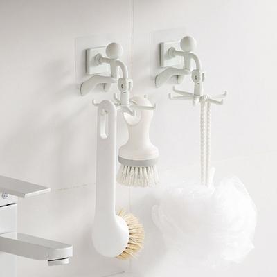 3Pcs Wall-Mounted 360-Degrees Rotating Storage Hooks Strong Load-bearing Vertical Hanging Multi-Functional Kitchen Hook Organizer