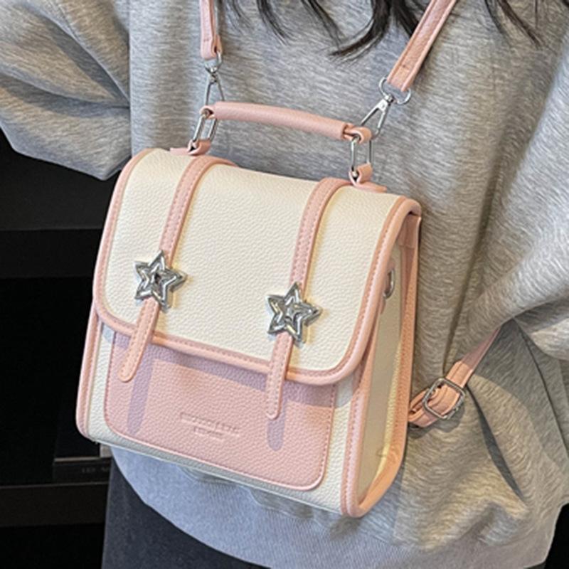 Schoolbag Personality Foreign Beautiful Backpack Women 1011 Spring New Retro Small Backpack Fashion Commuter Shoulder Bag