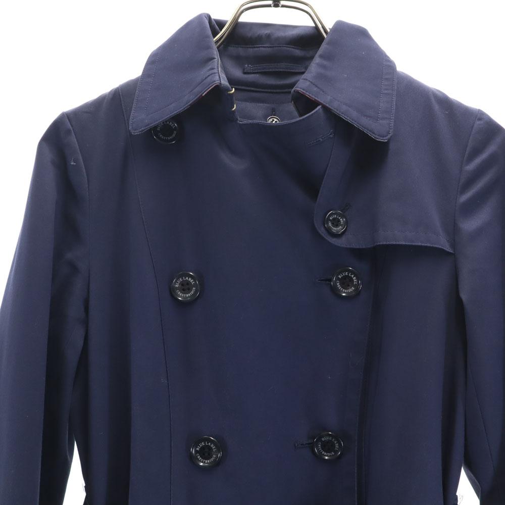 BLUE LABEL CRESTBRIDGE Sanyo Shokai with liner trench coat 36 Navy 2WAY Women Used