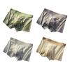 Men Boxer Underwear Elastic Mid-Waist Design Patchwork Color U-Convex Shorts Briefs Smooth Texture Panties