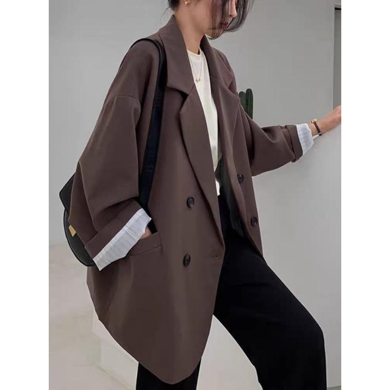 Women Loose Fit Long Sleeve Blazer Korean Style Casual Office Wear