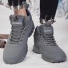 Men's Winter Snow Boots, Lace-Up Mid-Calf Design, Thick Plush Lining for Warmth and Comfort, Suitable for Cold Weather Sports and Casual Wear