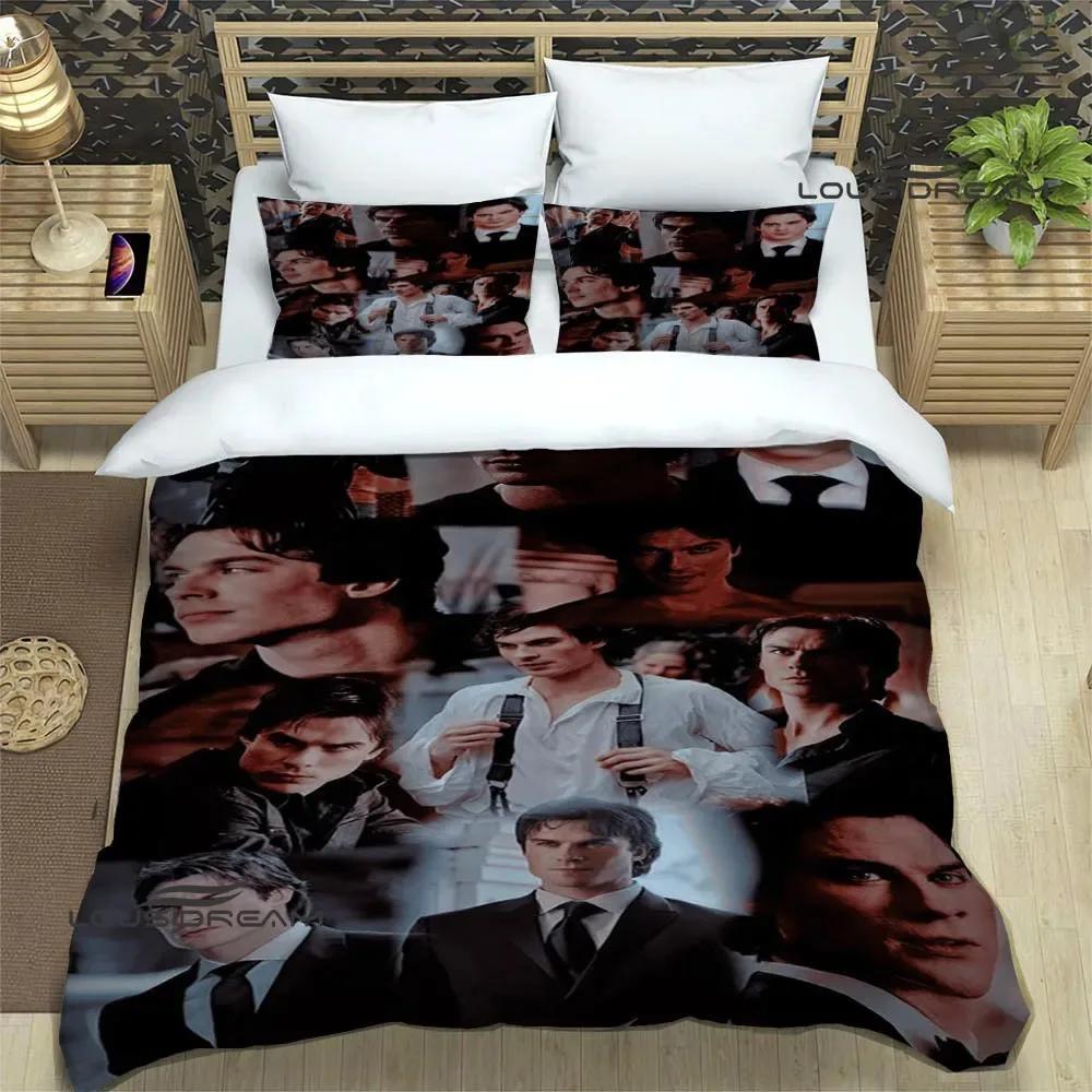 

The Vampire Diaries Damon salvatore Bedding Sets exquisite bed supplies set duvet cover bed comforter set bedding birthday gift AU King(245*210cm)3pcs
