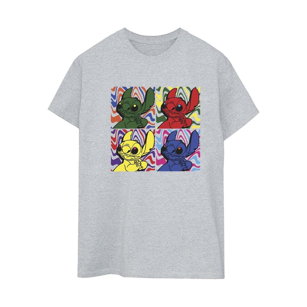 Disney Womens/Ladies Lilo & Stitch Pop Art Cotton Boyfriend T-Shirt