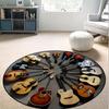 1pc Round Guitar Pattern Area Rug,Non-slip Round Carpets For Living Room Bedroom Carpets,Home Decor Gifts
