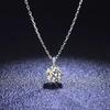 6.5mm Round Cut Six Prong Solitaire Moissanite Pendant Necklace S925 Sterling Silver For Women