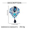 Retro Crystal Big Water Drop Pendant Brooch, Rhinestone Corsage Pin, Clothing Accessories Jewelry Women