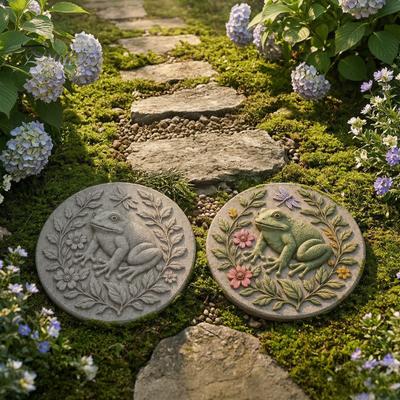 Garden Path Paver Mold Silicone Stepping Stone Mold, Hummingbird/Squirrel/Turtle/Owl/Fox/Butterfly/Frog Molds, Reusable Concrete Animal Design Art for