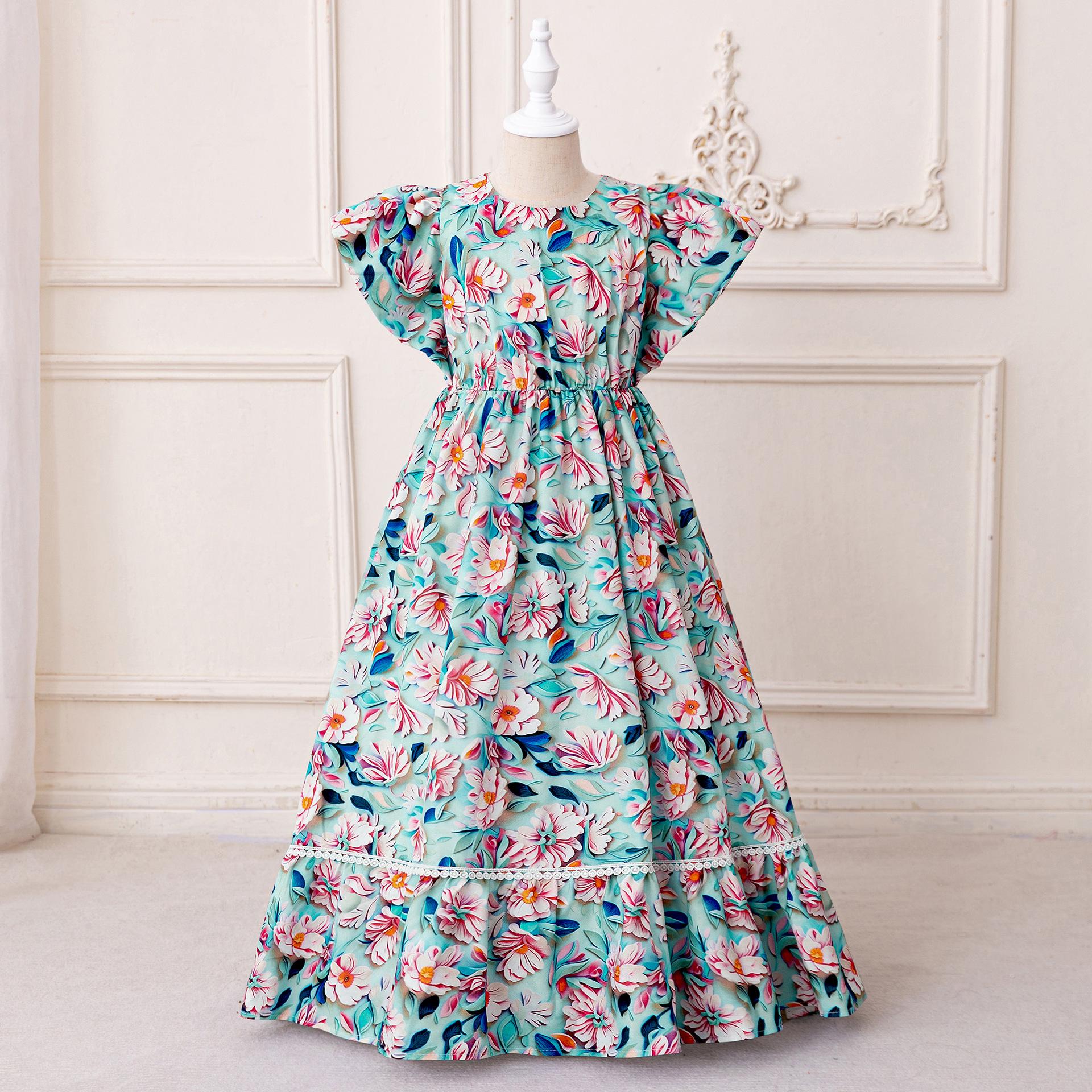 

Мусульманское платье принцессы с пышной юбкой и короткими рукавами, длиной макси 140cm - 7 Years