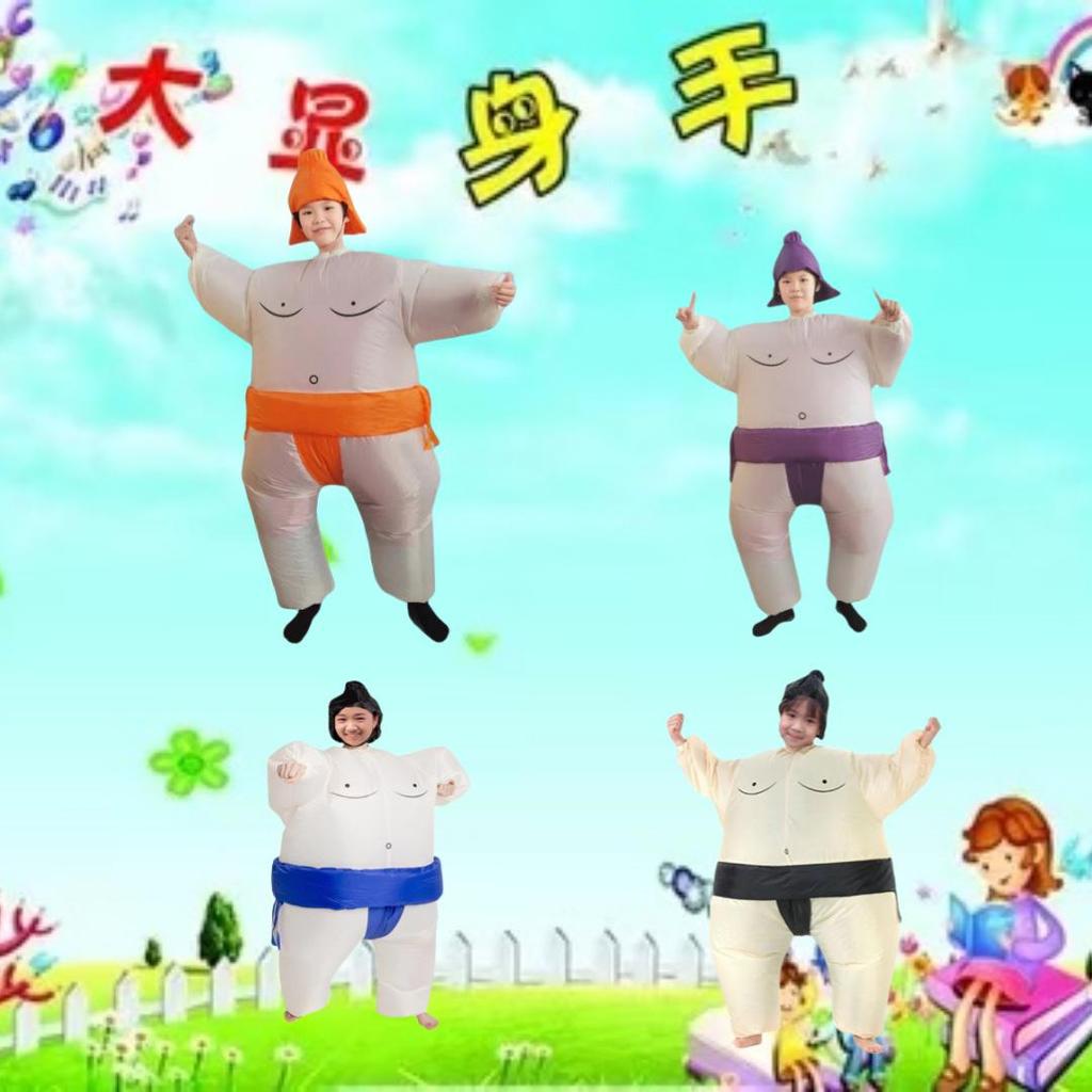 Multicolor Sumo Inflatable Costume for Parent-Child Stage Performance