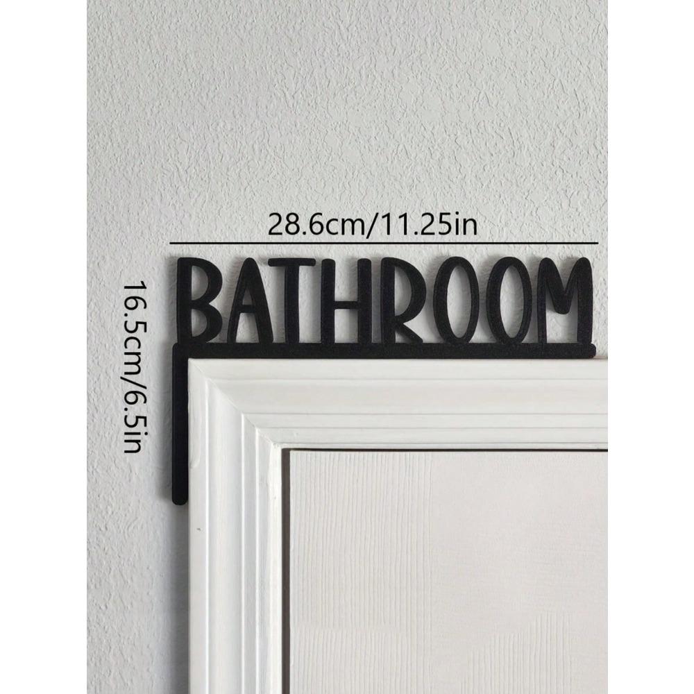 Metal Wall Sign Vintage Bathroom Door Hanger Modern Home Decor Indoor Directional Plaque