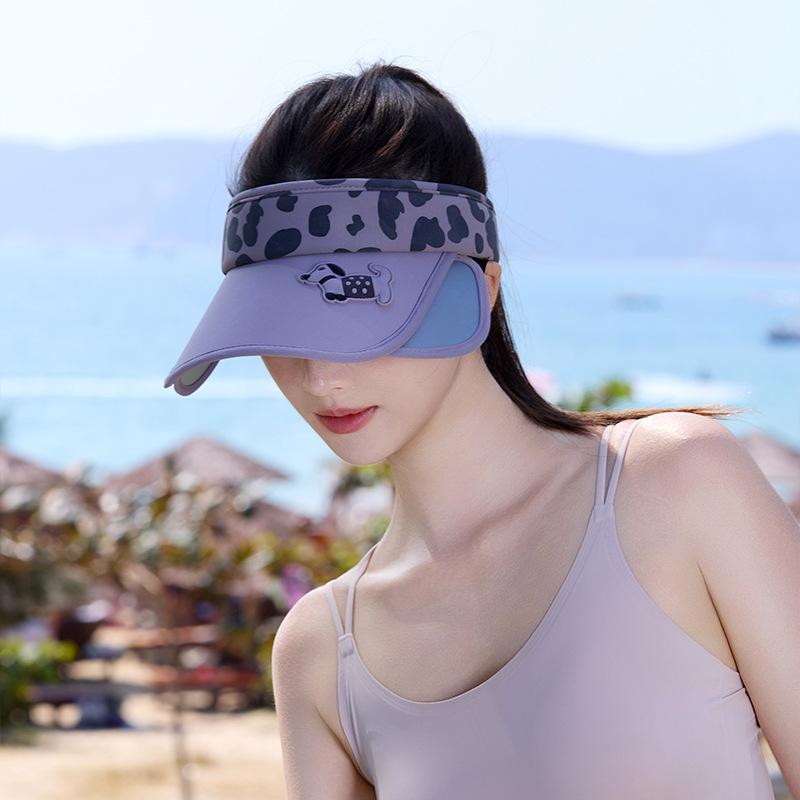 New leopard print empty top hat beach sun hat summer empty top hat outdoor sun hat sun protection hat women